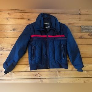 Vintage 80s Slalom Blue Goose Down Puffer Outdoor Winter Parka Coat M USA made